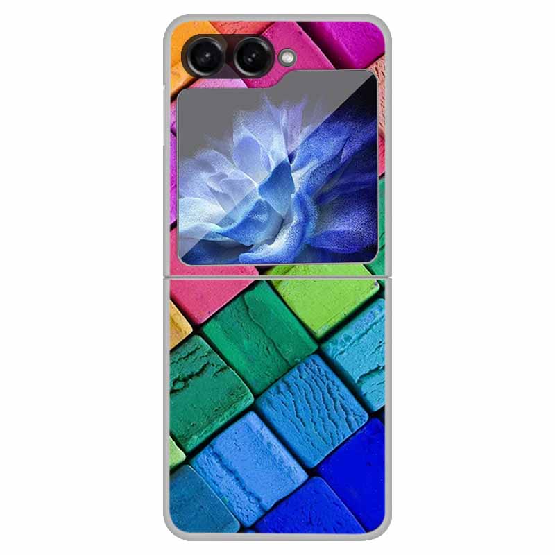 For Samsung Z Flip5 5G Case Transparent Hard PC Plastic Coque for Samsung Galaxy Z Flip 5 5G Cover Wolf Cats Zflip5 Shockproof