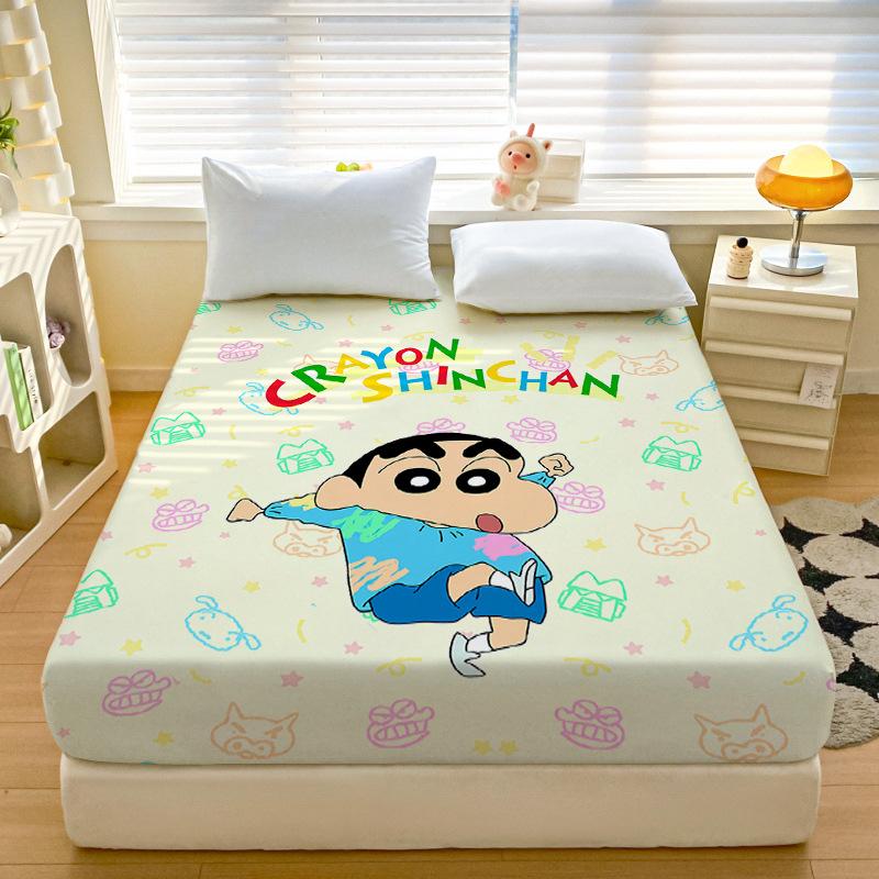 Cartoon Crayon-Shin-Chan Soft Bedding Fitted Sheet Deep Pocket 30Cm,3D Pattern Fitted Sheets Fade Resistant Multiple Sizes