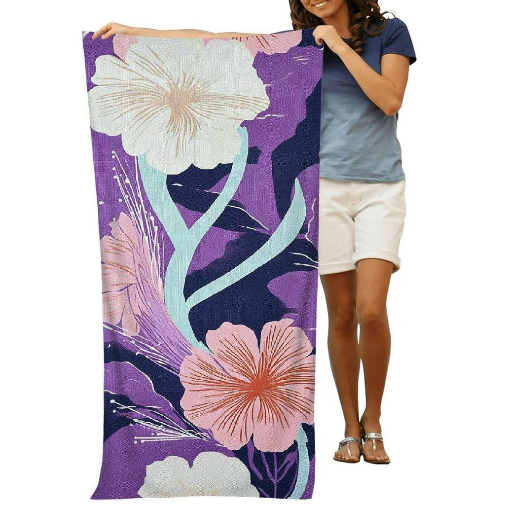 Abstract Dahlia Flower Beach Towel for Adults Towel Fashion Blanket Ultra Absorbent Quick-Drying Pool Towels for Travel Swimming Camping