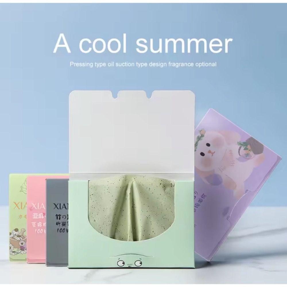 100 шт., промокательная бумага с бамбуковым углем и маслом, антижировая бумага для лица, ароматическая чистка лица