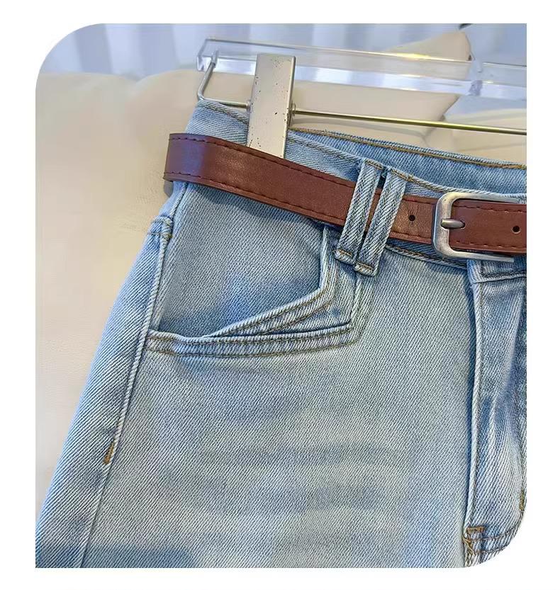 Женские легкие джинсы широкого кроя, с драпированным низом, стройнящие, брюки прямого кроя, весна/осень 2025.