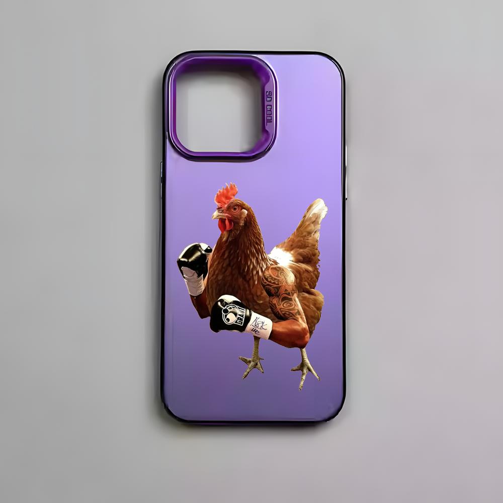 Забавный Боевой Утка Курица Чехол для Телефона Для iPhone 17 16 15 14 13 12 11 Pro Max Air Цветной Матовый Лазерный Аврора Ударопрочный Чехол