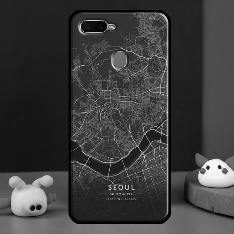 Чехол-карта страны с набросками города Ins Travel для Oppo A98 A78 A58 A15 A16 A17 A5 A9 A91 A52 A72 A76 A96 A74 A94 A54 S A57 A77