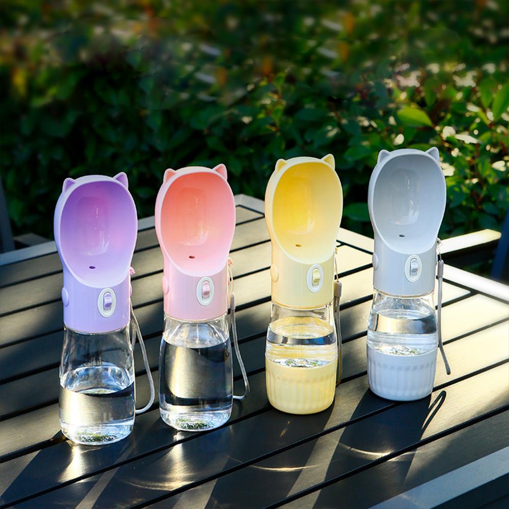 2in1 Dog Portable Water Bottle for Small Large Pet Cats Food Feeder Leak Proof Outdoor Travel Drink Bowl Puppy Chihuahua Supplie