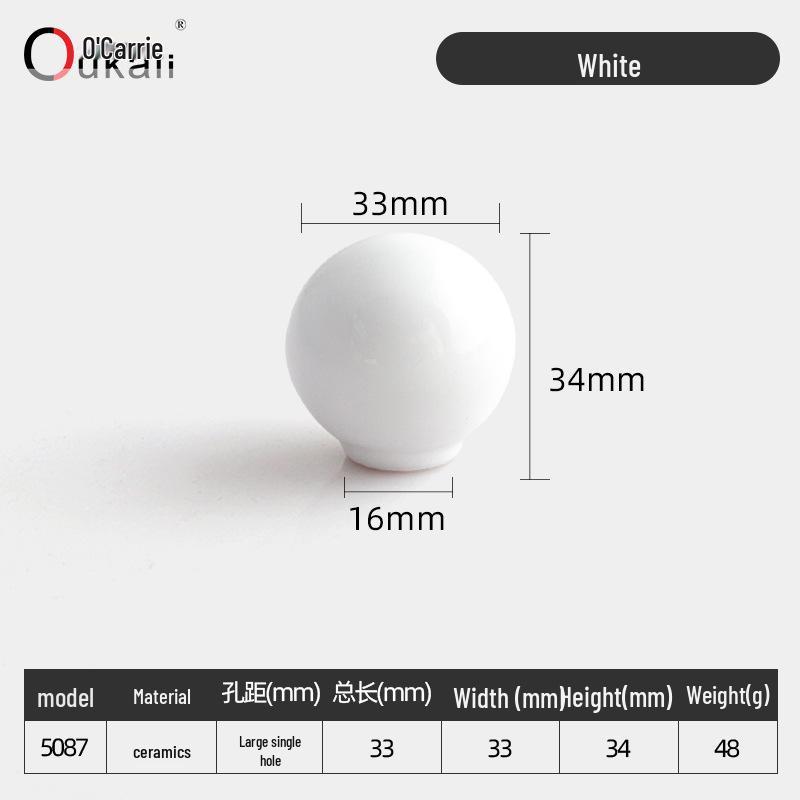 Красочная керамическая ручка для шкафов и ящиков - Круглая, одно отверстие