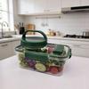 Four Compartment Jar, Square Container, Portable And Home Kitchen Storage Bottle, Plastic Bowl.