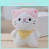 Kawaii Cat Plush Keychain Charming Gray Stuffed Animal With Customizable Design