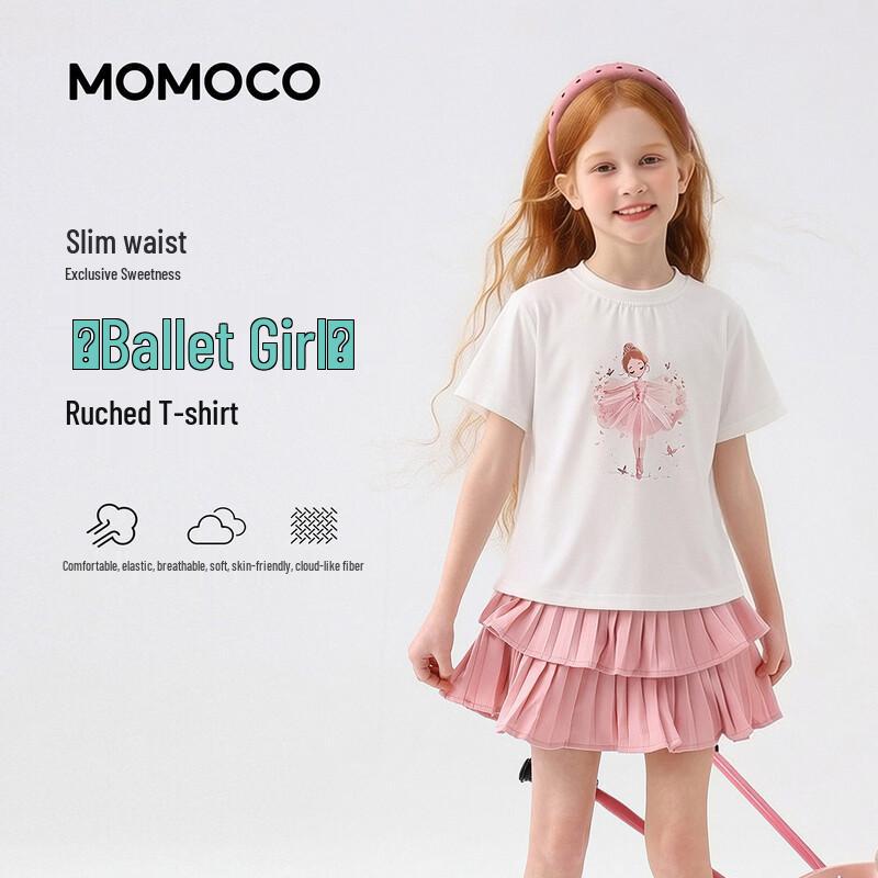 MOMOCO Детская футболка с коротким рукавом для девочки-балерины