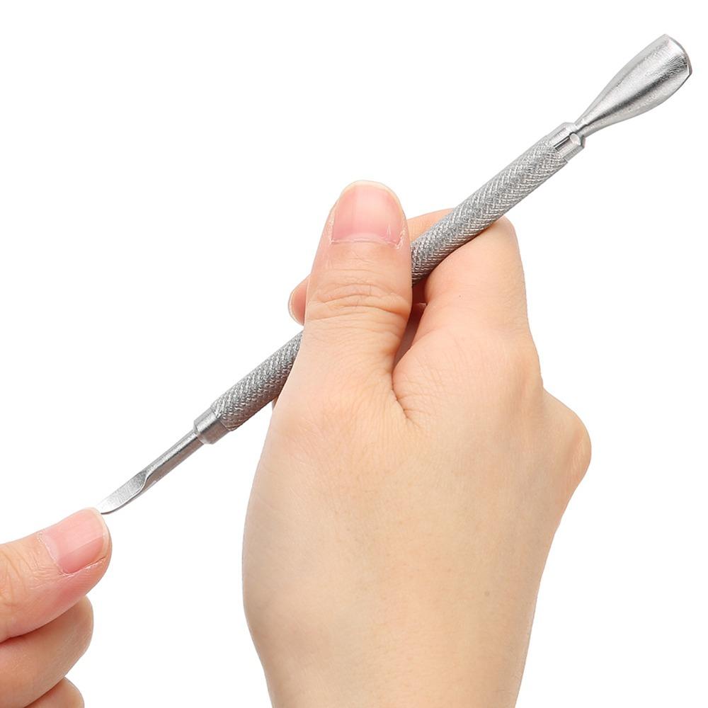 3pcs Silver Cuticle Nippers Dead Skin Pusher Kit For Toenails