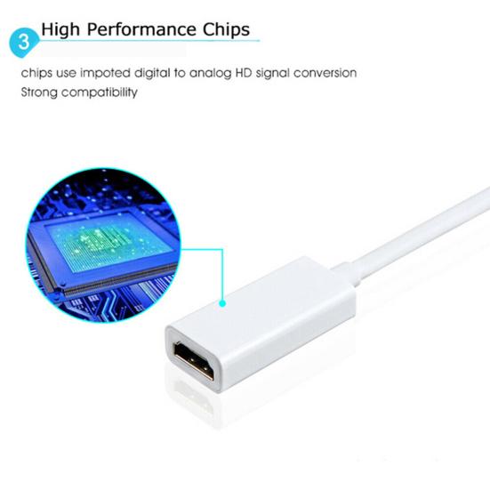 Thunder-Bolt Mini DisplayPort DP To HDMI-compatible Cable Adapter for iMac Macbook Pro Air