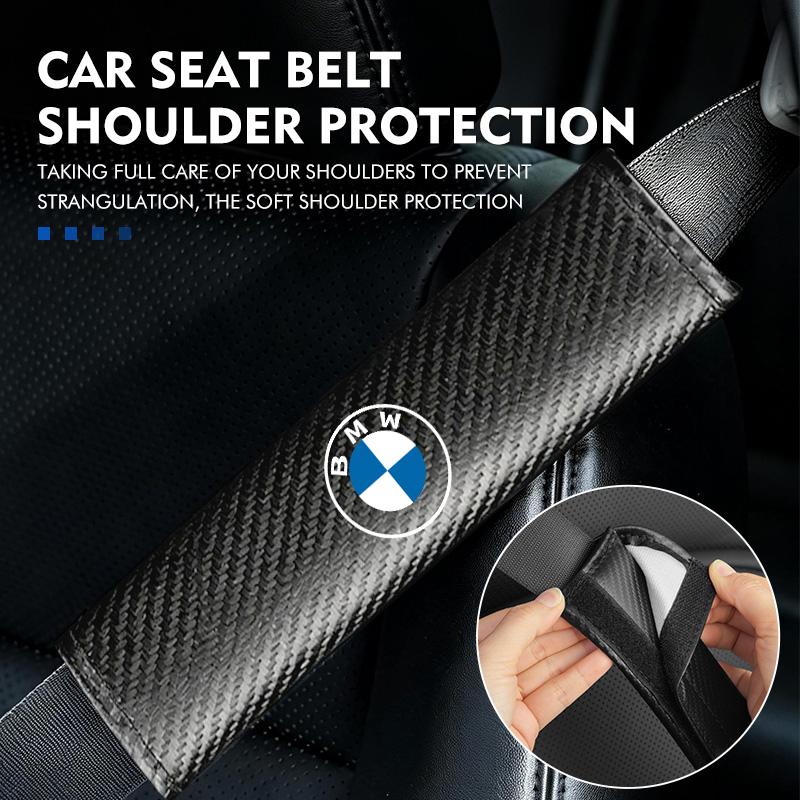 Car Seat Belt Carbon Safety Shoulder Cover Protection Padding For BMW 1 3 5 7 Series M F01 F20 F10 F13 E52 E53 E60 E93 blcp03
