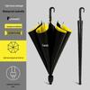 Automatic Double Canopy Sunscreen Umbrella, Long Handle, Waterproof for Rain and Shine, Large Black Business Umbrella