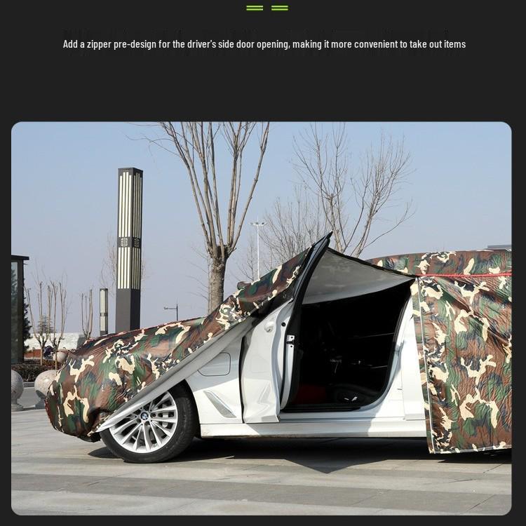Универсальный всесезонный чехол для автомобиля (половина кузова): Защита от солнца, дождя, снега, мороза, Утолщенная конструкция