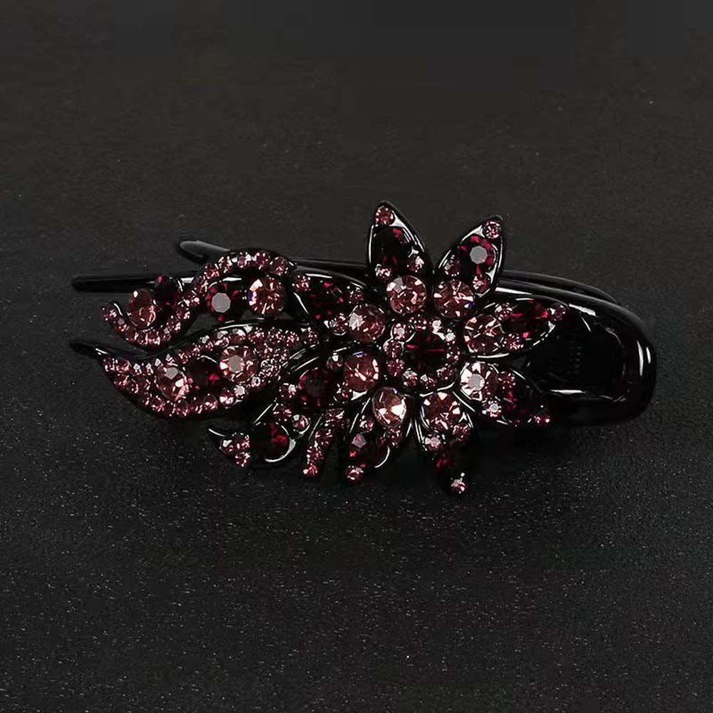 Заколка для волос в стиле ретро с цветком и кристаллами и стразами, женская заколка для волос, зажимы в виде утконоса, заколка для волос в корейском стиле