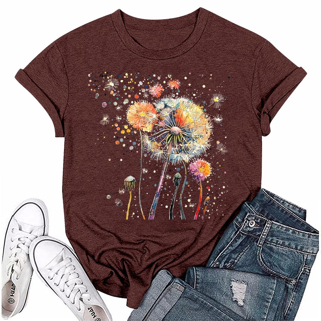 Женская мода с принтом, круглым вырезом, коротким рукавом, футболка, пуловер, топ