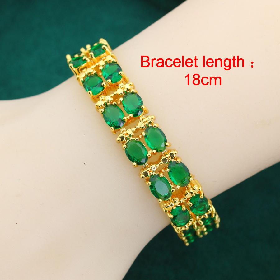 Роскошный Браслет с Зеленым Цирконием в Стиле More, Позолоченный, Свадебное Ювелирное Украшение, Подарок для Женщин