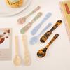 Dessert Spoon Smooth Retro Style Edge Unique Pattern Food Grade Ergonomic Handle Decorative