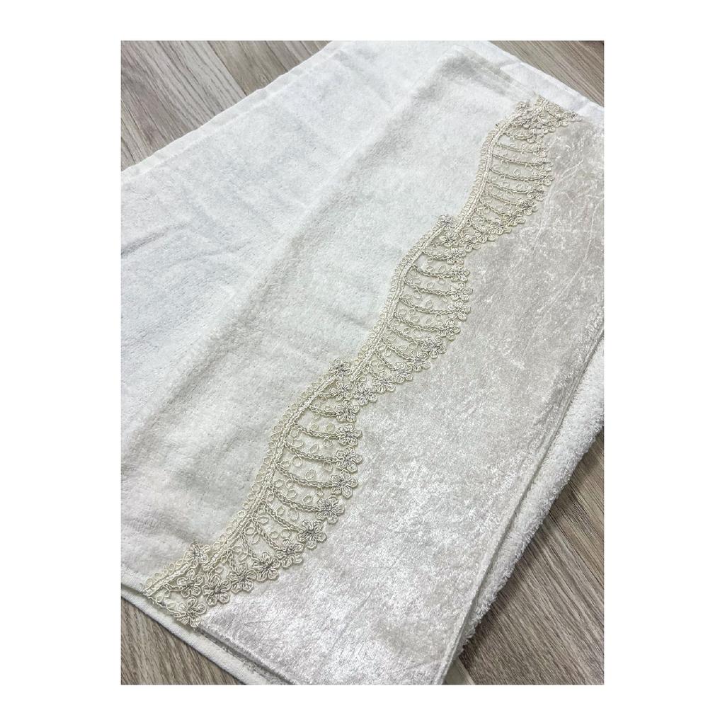 6 Piece Velvet French Laced Dowry Box Boxed Prayer Rug Set Bride Groom Set