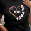 1 шт. Хэллоуинская футболка с графическим принтом Nana, женская повседневная футболка с круглым вырезом и короткими рукавами, трикотажная ткань средней эластичности, модная для всех сезонов