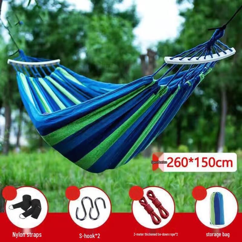 FEBORY Outdoor Single/Double Canvas Hammock