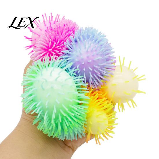 Anxiety Relief Toy Stress Fuzz Ball Toy, TPR Fuzzy Squeeze Fidget Relieving Office Desk for Focus Aid, Hand Relaxation Reusable