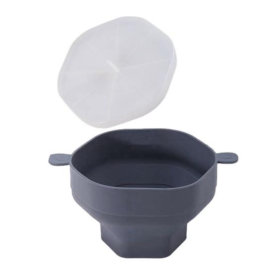 Силиконовая миска для попкорна в микроволновой печи с крышкой, большая емкость, пищевой класс, не содержит бисфенола А, термостойкая складная чаша для приготовления попкорна