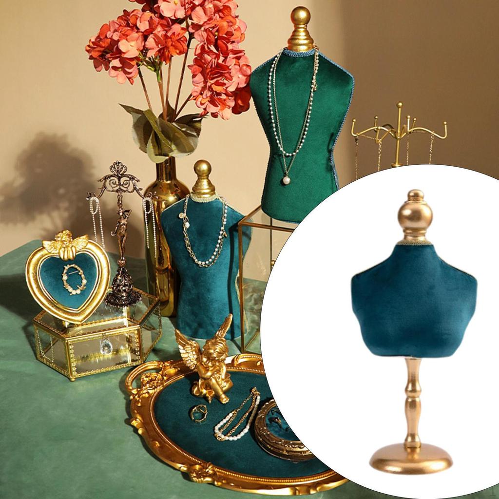 Necklace Mannequin Holder Modern Velvet Jewelry Display Bust Stand Stable Chain