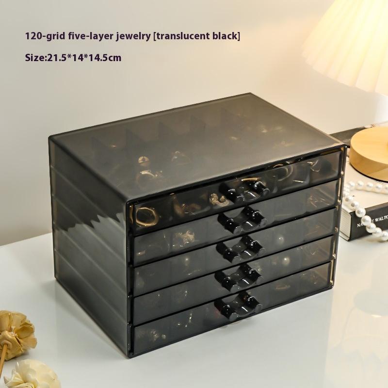 Прозрачная коробка для хранения ювелирных изделий, большая вместимость, ящик для хранения вещей, сережек, ожерелий, пылесборник