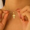 2026 Простое ожерелье с подвеской в виде креста Гидравлическая нержавеющая сталь Мужское и женское одинаковое ожерелье Позолоченное 18k Золото Ювелирные изделия Оптом