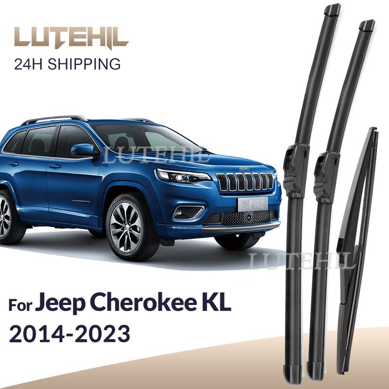 For Jeep Cherokee KL 2014-2023 2015 2016 2017 Wiper Front & Rear Wiper Blades Windshield Windscreen Window Brushes 26"+18"+14"