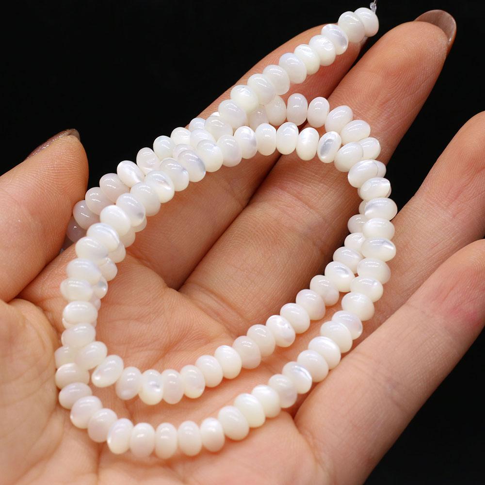 1 нить натуральных пресноводных ракушек бусины белые абакус-образные изоляционные бусины для изготовления ювелирных изделий своими руками ожерелья серьги браслеты бусины аксессуары