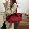 Women's Suede Pleated Tote Bag - Large Capacity, Retro Korean Style Shoulder Handbag for Autumn/Winter 2025