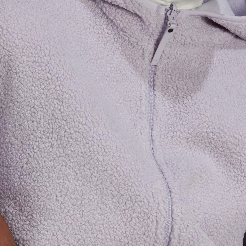 Adidas Новая толстовка с капюшоном на молнии во всю длину и однотонным логотипом, женская верхняя одежда фиолетового цвета HM2840