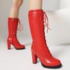 Women's High-heeled Boots Autumn and Winter New Waterproof Table Thick-heeled Large-size Medium Boots
