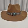 Wide Brim Western Cowboy Cap Cotton Cowgirls Visor Cap Fashion Tibetan Hat  Dance Party
