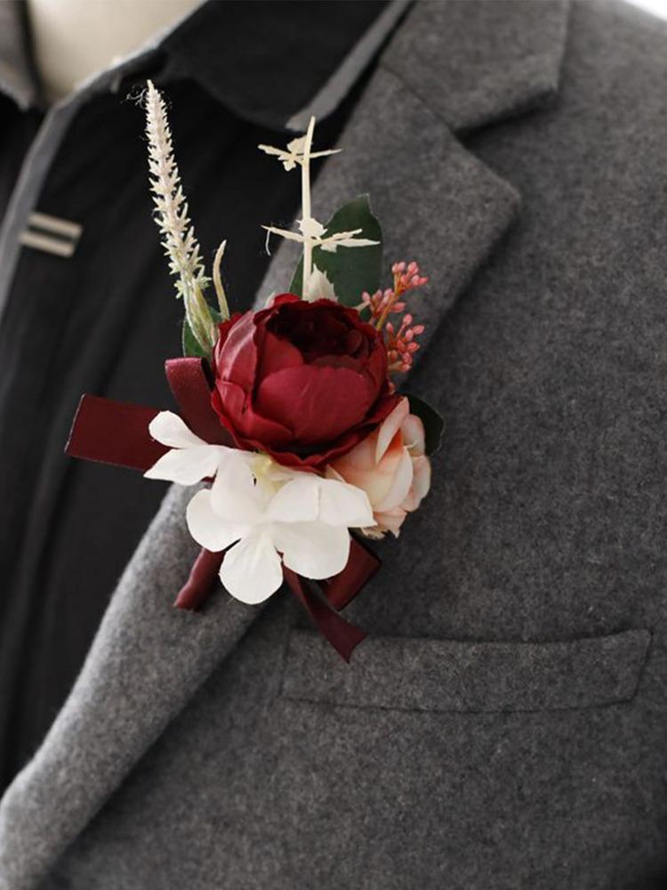 4 шт. искусственные цветы на запястье подружки невесты пионы бутоньерка корсаж на запястье искусственные пионы цветы на запястье для невесты выпускной свадьба