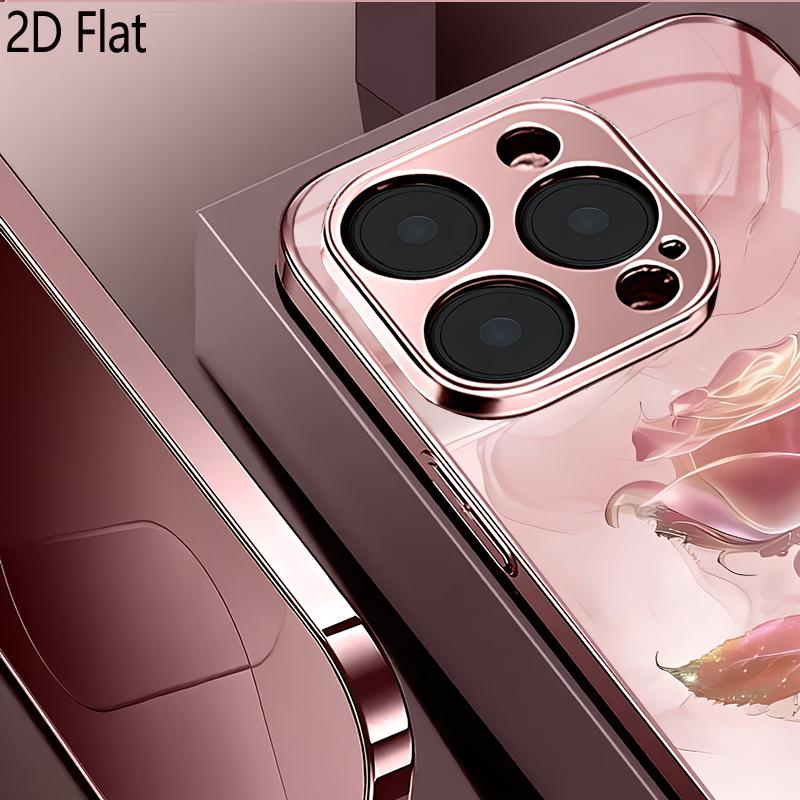 RisRose 2DПлоская Для iPhone17 18 16 15 14 13 12 11 Pro Max XS XR 8 7Plus Чехол для телефона Ударопрочный Защитная задняя крышка
