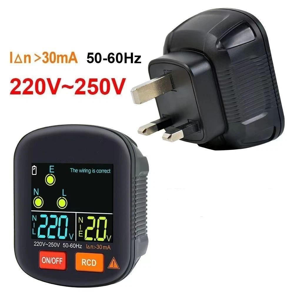 Ground Zero Line Socket Detector Digital Smart Digital Outlet Checking Tool Socket Tester  EU Plug