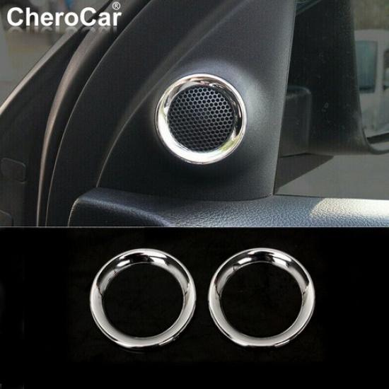 2X Chrome Front Door Speaker Frame Trim Ring for Jeep Grand Cherokee 2011-
