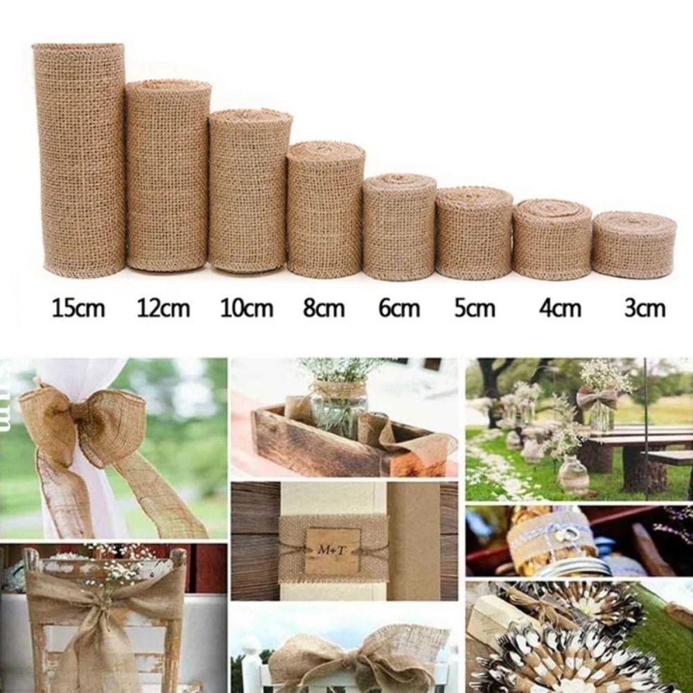 3mm 4mm 5mm 6mm 8mm 10mm 12mm Jute Ribbon DIY Wedding Hemp Ribbon Natural Jute Fabric Burlap