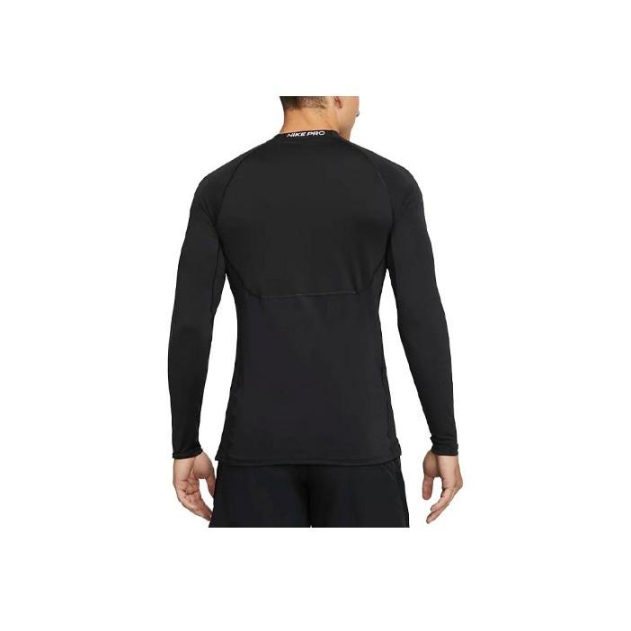 Nike Футболка Pro Dri-Fit Logo Patchwork Slim Fit с длинным рукавом для мужчин, черная DD1980-010