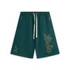 Li Ning X Badmarket Коллаборация Спортивная Мода Универсальные Дышащие Свободные Шорты с Вышивкой Букв Повседневные Мужские шорты Зеленый AKSV743-1