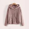 European and American New Women's Clothing Zipper Drawstring Hooded Loose Sweater Jacket