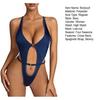 Women Sexy Bodysuit Low-cut Hollow Out Skinny Elastic Sleeveless Waist Strap Decor Adjustable Spaghetti Strap Cross Back Flirting Adult Sex Wear