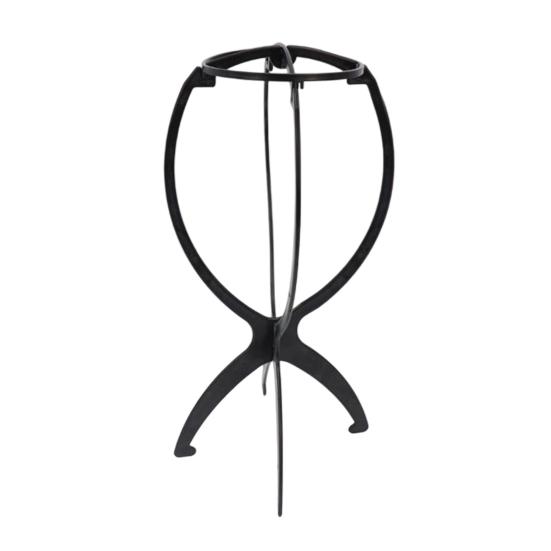 Collapsible Plastic Wig Stand Easy Assembly Portable Travel Folding Wig Head Multi-purpose Hat Display Rack Wig Styling Dryer Holder Wig Accessories