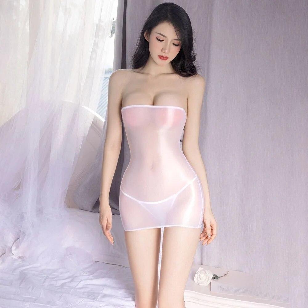 Сексуальное масляное глянцевое прозрачное микро мини-платье прозрачное облегающее сексуальное облегающее милое платье-карандаш гладкое эластичное бандажное платье