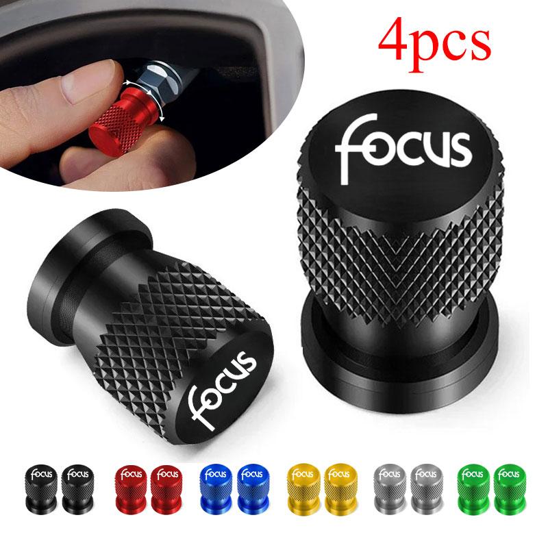 AAANS1 4pcs Car Wheel Tire Valve Caps Tyre Stem Covers Airdust Waterproof For Ford Focus Logo MK1 MK2 MK3 MK4 Auto parts Auto Badges