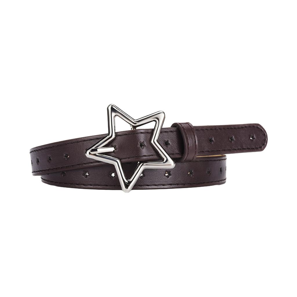 Adjustable Alloy Star Buckle Thin Waist Belt Vintage Style Belt Hot Girls Women Waist Belt for Coat Skirts Jeans
