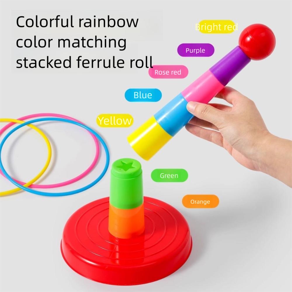 Interactive Ferrule Stacked Toys Early Education Hoop Ring Toss Toys Throw Circle Game  Children