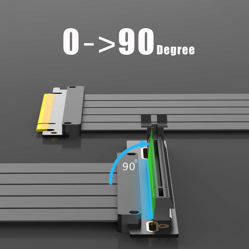 PCIE 4.0 Riser Cable, Compatible with PCIe 4.0/3.0 GPUs, Such as GeForce RTX 40/30 Series and AMD Radeon RX7000/RX6000 Series